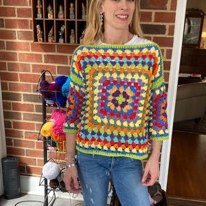 Hot Green Crocheted Top